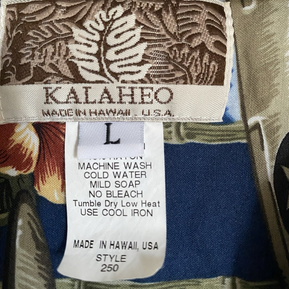 Vintage Kalaheo Hawaiian Shirt Mens L Tropical Plains Made Hawaii Aloha Resort - Picture 5 of 5